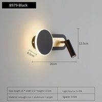 Applique Murale LED Rotative Nordique Moderne Avec Interrupteur