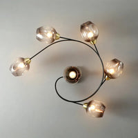 Lustre suspendu en verre moléculaire pour un éclairage LED nordique dans la maison