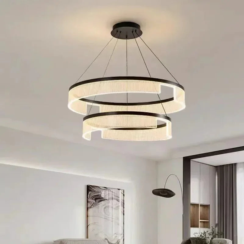 Lustre LED Anneaux Suspendu Nordique Moderne