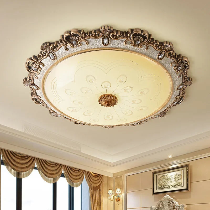 Plafonnier Européen de Luxe LED pour Chambre, Salon et Autres Espaces - Style Rétro