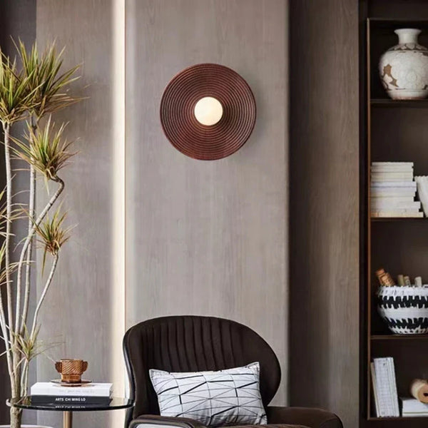 Applique murale design en bois avec éclairage blanc pour hôtel de luxe