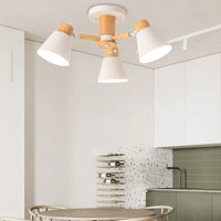 Lustre LED Nordique en Bois Massif