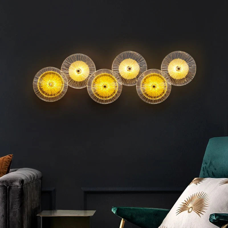 Applique murale ronde moderne en cristal avec LED intégrées