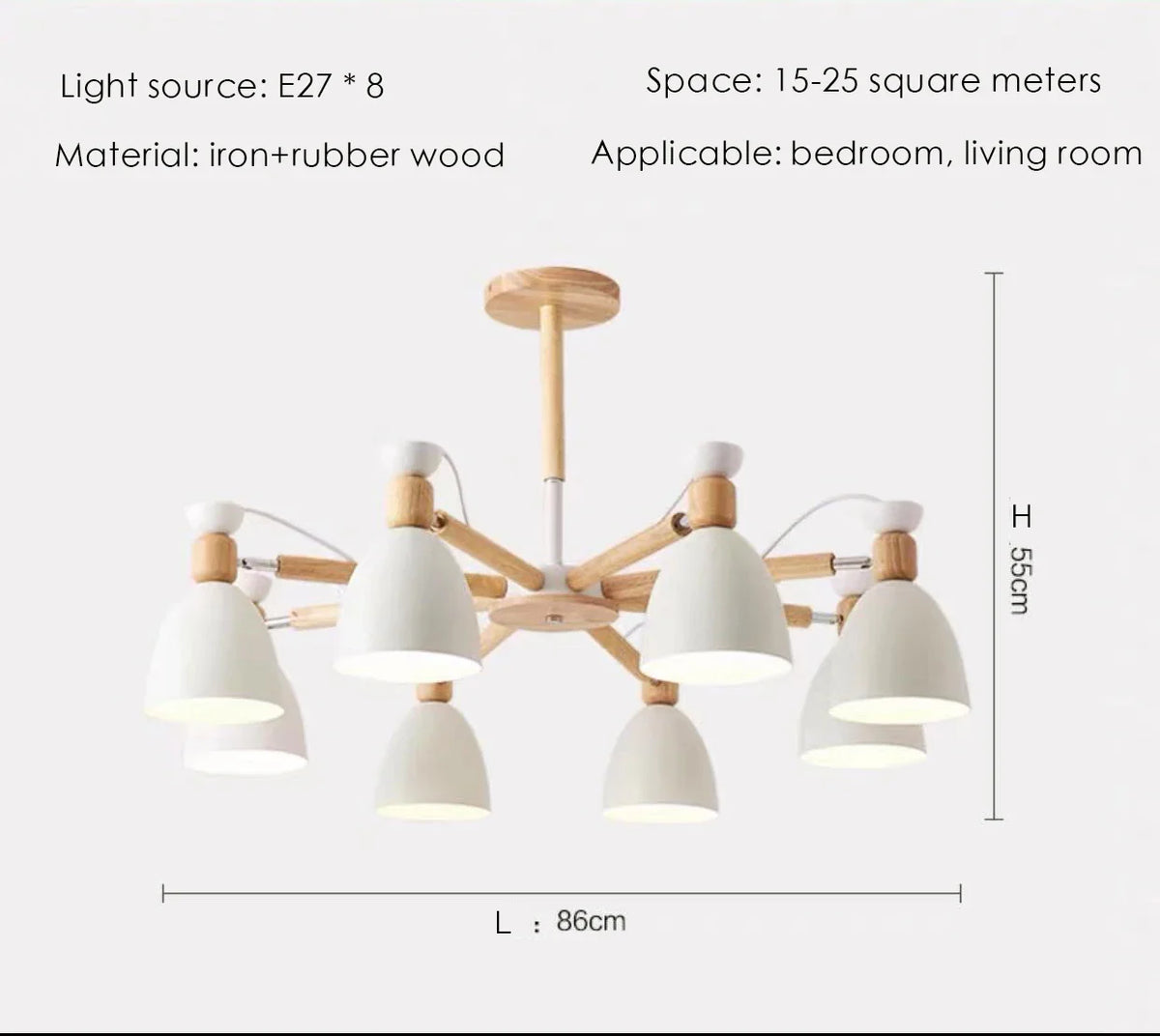 Lustre en bois massif moderne pour plafond d'hôtel