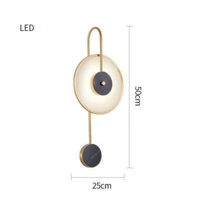 Applique murale LED moderne en marbre pour hôtel et café, style Internet.