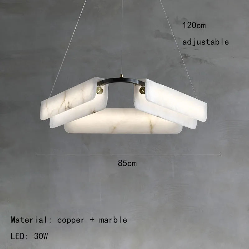 Lustre de luxe en marbre naturel