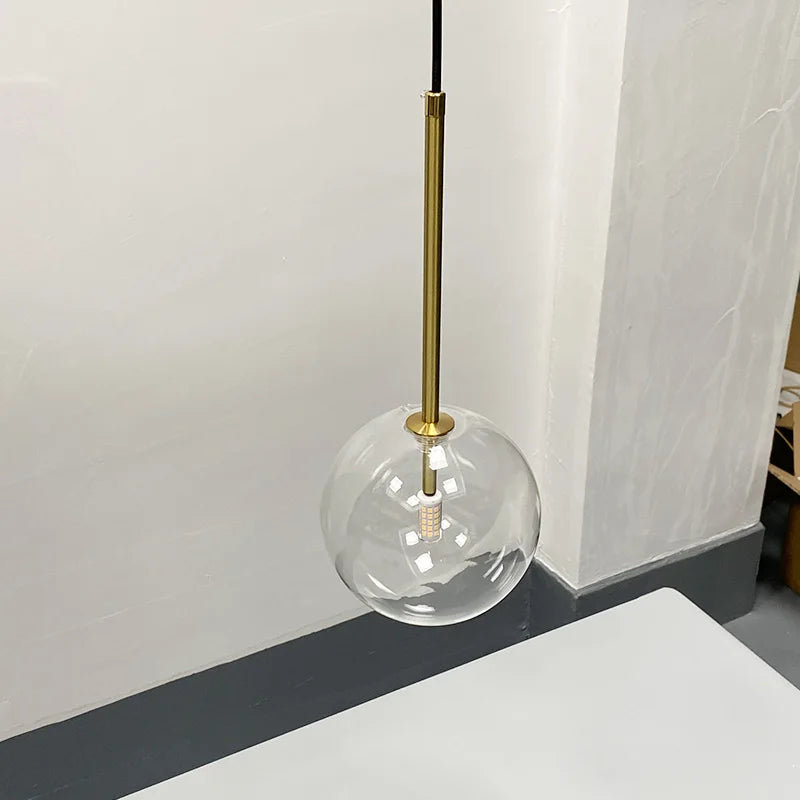 Lustre suspendu nordique en verre pour salle à manger et restaurant