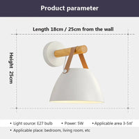 Applique murale Led en bois Nordique.