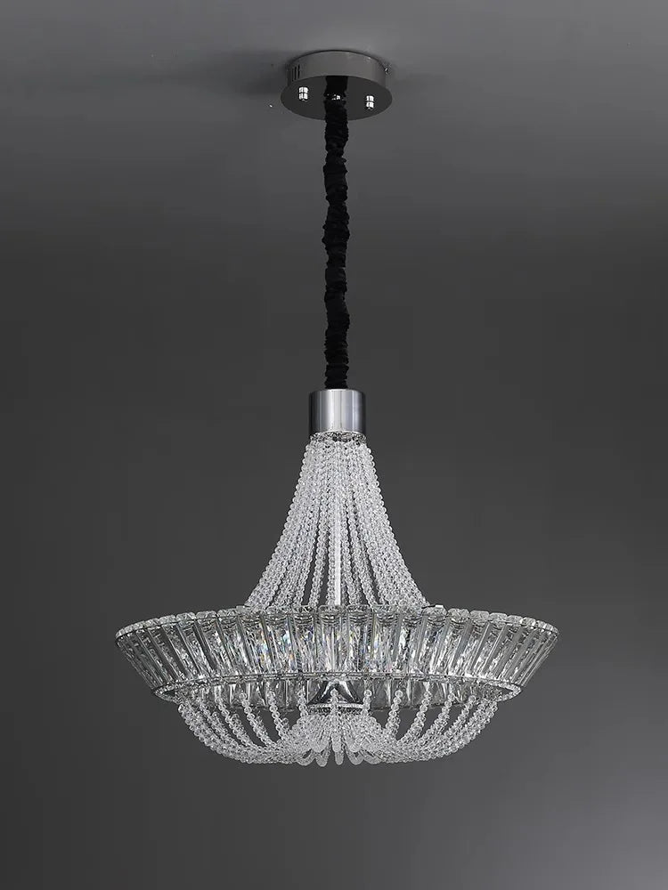 Lustre Moderne en Cristal Français LED pour Hôtel et Villa Prestigieuse