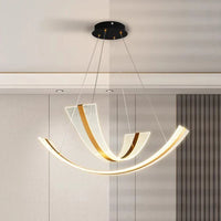 Lustre design contemporain pour salle à manger avec éclairage intérieur LED décoratif