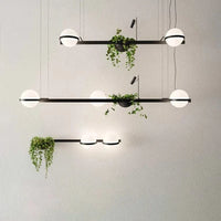 Lustre Moderne DIY LED avec Pot de Fleurs pour un Jardin Céleste