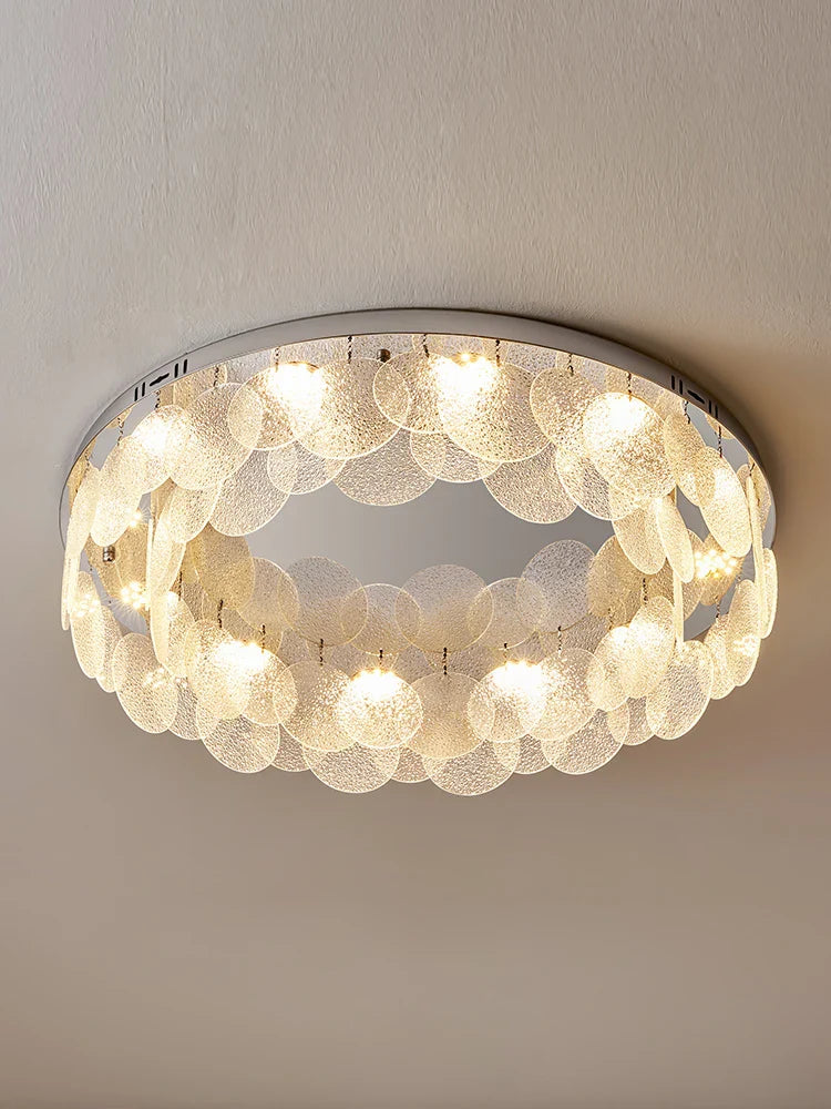 Plafonnier Moderne en Verre Chromé - Lustre Décoration 2024 de Style Élégant
