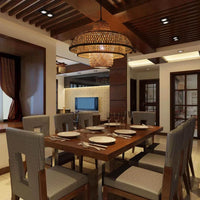 Suspension Bambou tissage LED Variations Tailles