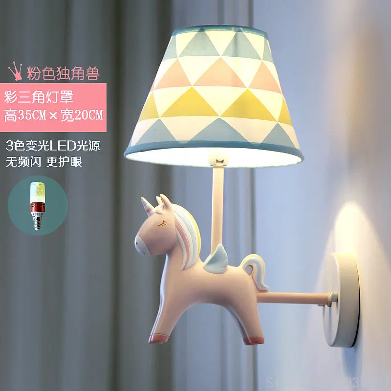 Applique Murale Licorne LED - Décor Nordique Anime