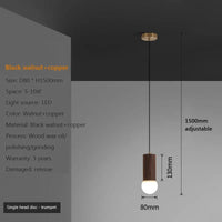 Lustre Chinois en Noyer avec Barre de Suspension