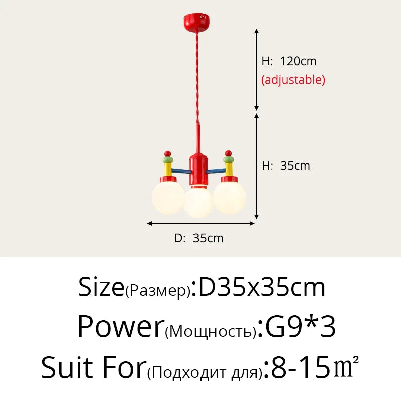 Lustre LED moderne pour chambre d'enfant - Style médiéval Memphis