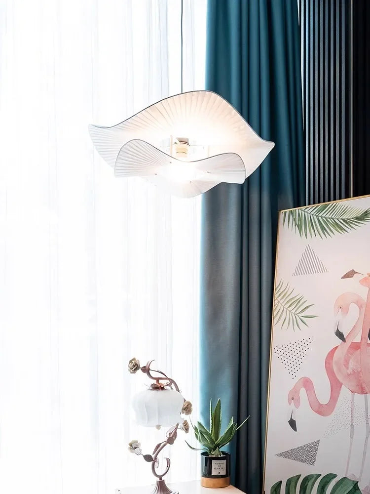 Lustre Nordique en Tissu avec LED pour Décoration Maison - Modèle Fleur