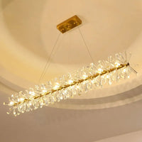 Lustre en cristal de fleur moderne luxe Suspension LED pour salon 60 80 100 cm anneaux suspendus