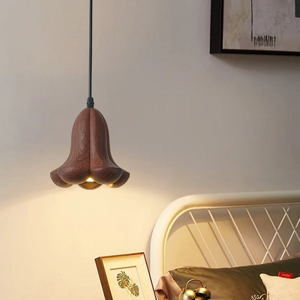 Lustre suspendu en bois de noyer fait main - Design moderne pour votre intérieur