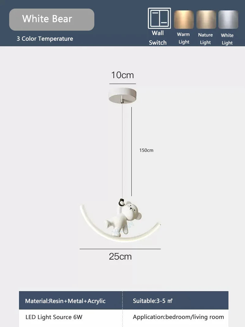 Suspension LED Enfant Chambre Animaux Marins