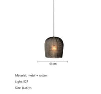 Suspension japonaise Wabi Sabi en rotin artisanal