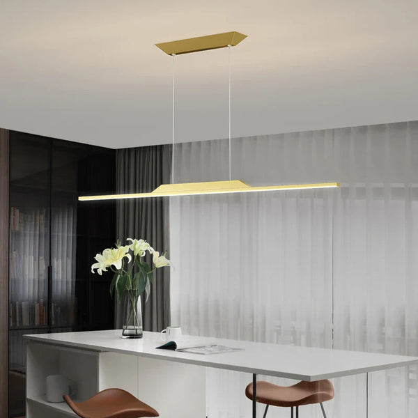 Lustre Long LED Minimaliste Éclat Moderne avec Hauteur Réglable