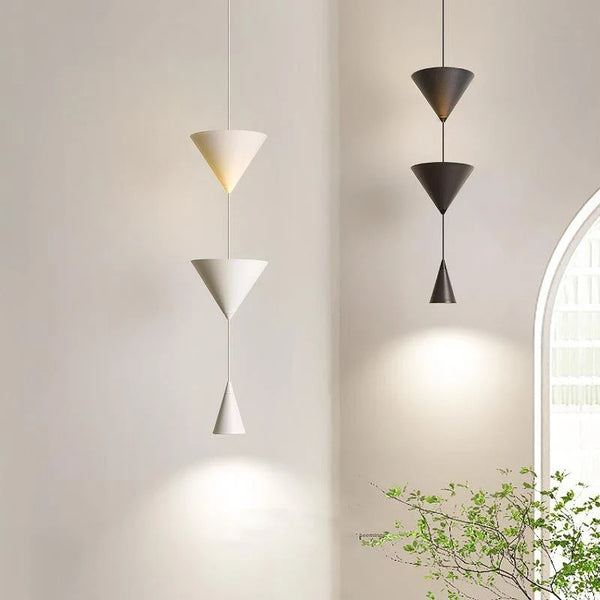 Lustre LED "Luminaire Airys" en métal blanc et noir
