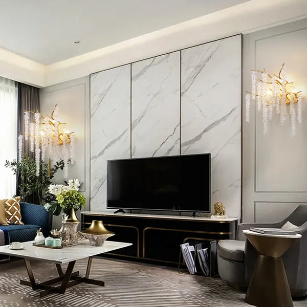 Applique murale LED moderne design Art déco en cristal - Luxe Brillant