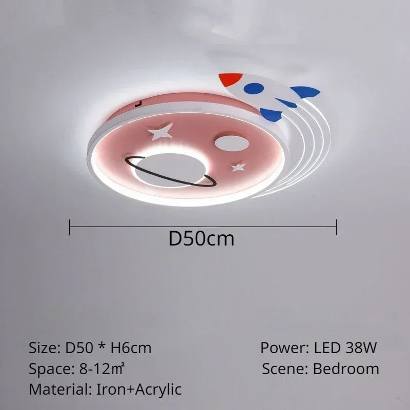 Plafonnier Nordique "Planète Fusée" LED pour Décoration Enfant