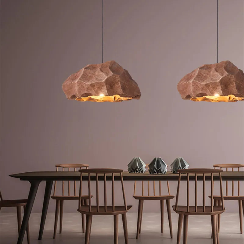 Lustre LED nordique design Wabi Sabi pour une décoration créative et moderne