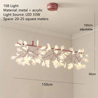 Lustre LED Modern Branché à Branches Rondes pour Suspension