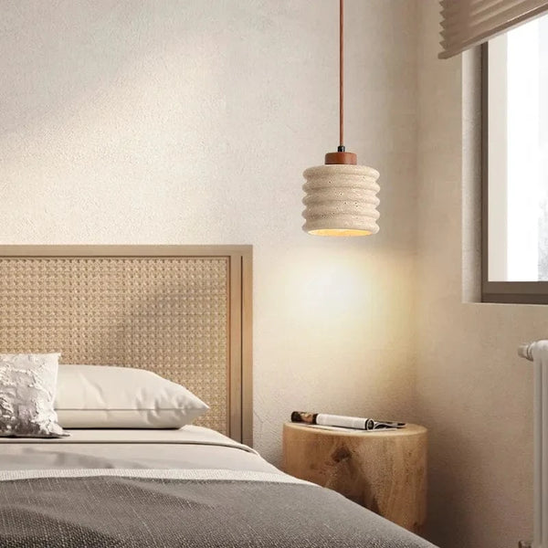 Suspension LED en pierre naturelle vintage