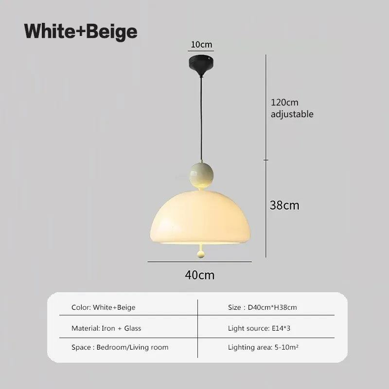 Suspension Champignon Nordique en Verre LED