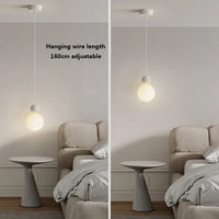 Lustre Nordique LED: Suspension Boule Blanche Lait - Luminaire