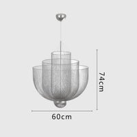Lustre Nordique Dimmable en Grille Métallique LED Géométrique, Design Moderne