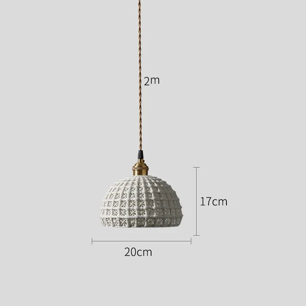 Suspension LED Blanc en Céramique - Style Nordique Moderne - Cuivre Suspension Lampe