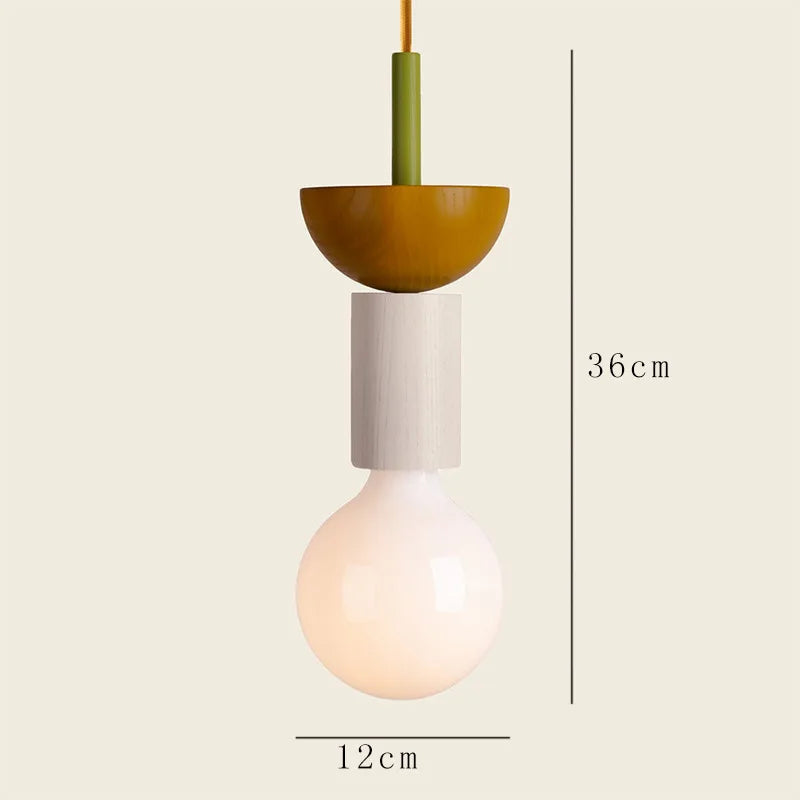 Lampe nordique en bois - Suspension LED - Décoration lumineuse pour la maison