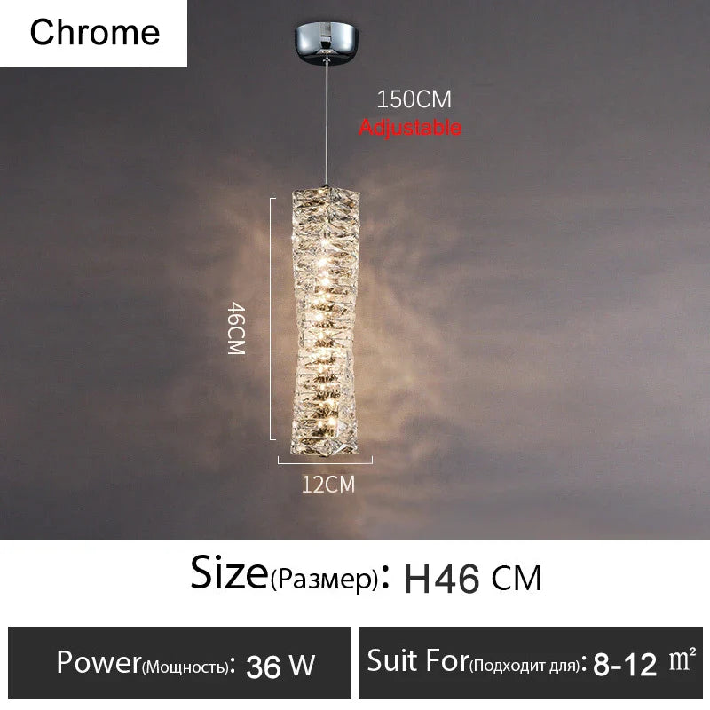 Lustre Or Dimmable avec anneau de lumière LED en cristal pour maison moderne de luxe