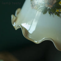 Suspension LED Vintage en verre avec motifs floraux pour intérieur