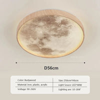 Plafonnier LED nordique Lunaire en bois
