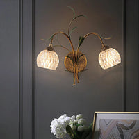 Applique murale rétro en bronze fleur