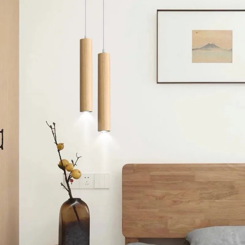 Suspension LED Grain de Bois - Style Nordique Moderne