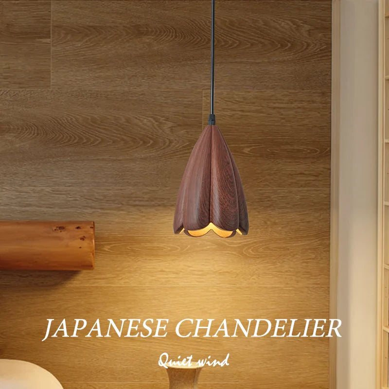 Lustre suspendu en bois de noyer fait main - Design moderne pour votre intérieur