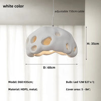 Lustre LED design en suspension nordique Wabi Sabi irrégulier