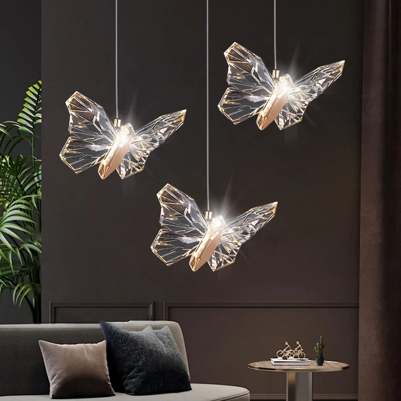Suspension LED papillon design nordique moderne pour une décoration intérieure tendance
