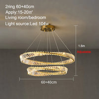 Lustre de plafond en cristal LED nordique de luxe pour salon et salle à manger
