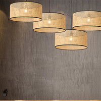 Suspension Cannage Japonaise Moderne: Lampe de Main en Rotin