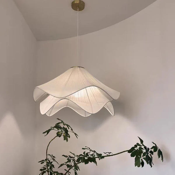 Suspension LED en tissu de Style Scandinave Minimaliste Crème