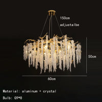 Applique murale LED en cristal et aluminium doré - Nouveauté Art Déco