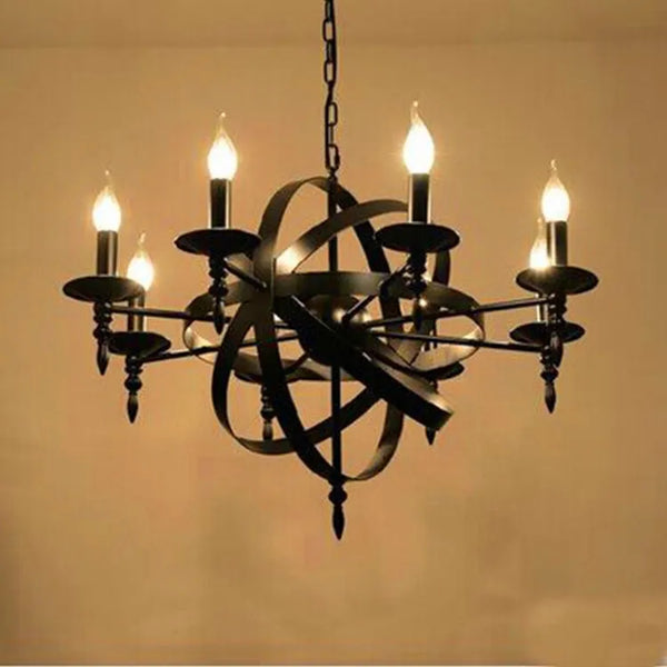 Lustre Loft Américain en Métal Rétro Rustique